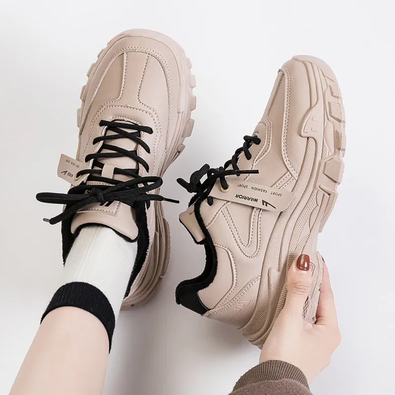 Warrior Slip Resistant, Abrasion Resistant, Lightweight, Height Increasing Coverage Low Top Chunky Sneakers Women's-31