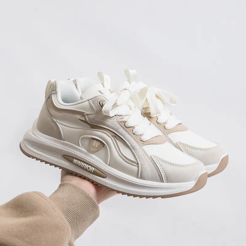 Warrior Slip Resistant And Abrasion Resistant Coverage Low Top Casual Shoes Women's White Gray Khaki-1