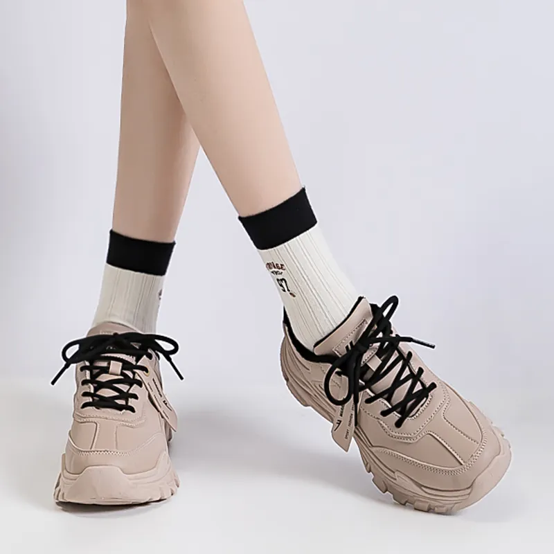 Warrior Slip Resistant, Abrasion Resistant, Lightweight, Height Increasing Coverage Low Top Chunky Sneakers Women's-34