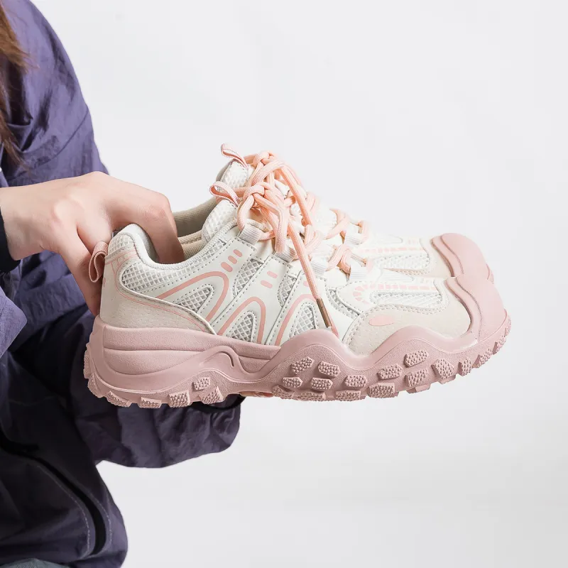 Warrior Ugly Cute Shoes Slip Resistant, Abrasion Resistant, Breathable, Lightweight Low Top Chunky Sneakers Women's-5