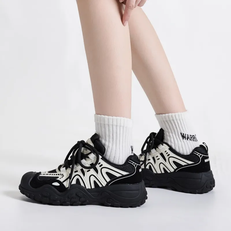 Warrior Ugly Cute Shoes Slip Resistant, Abrasion Resistant, Breathable, Lightweight Low Top Chunky Sneakers Women's-10