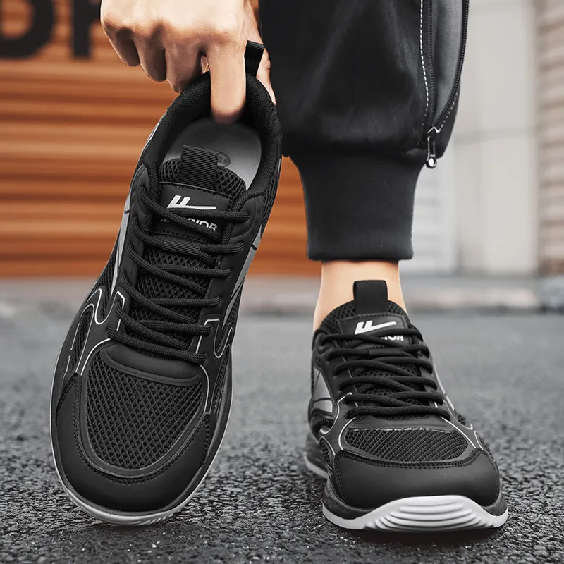 Warrior Cortez Shoes Abrasion Resistant, Lightweight, And Breathable Low Top Casual Shoes Men's Black Gray-6