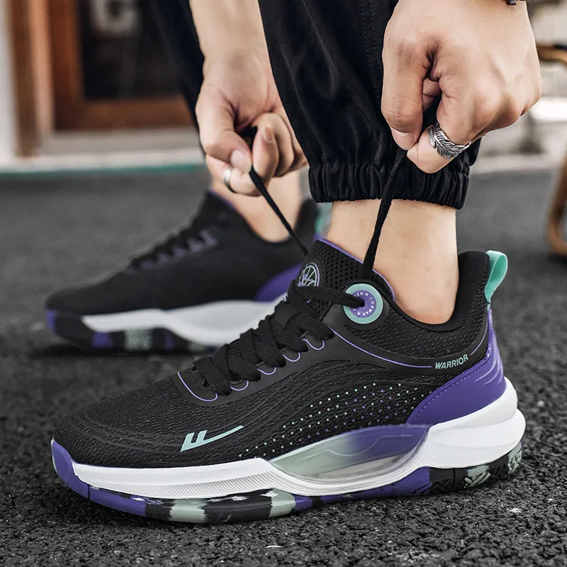 WARRIOR Basketball Shoes Men Low Top Purple-5