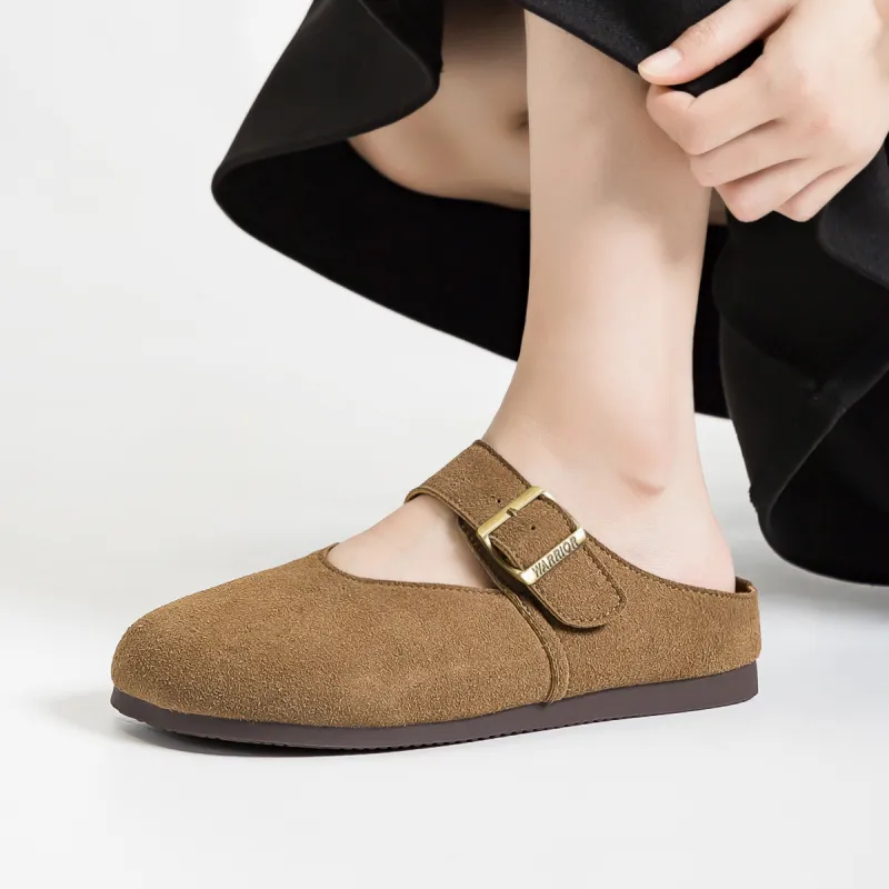 Warrior Abrasion Resistant Slip Resistant Closed Toe Slippers Women's Brown-3