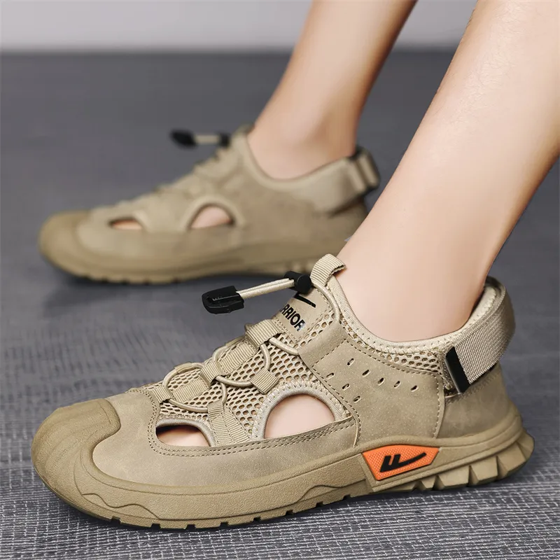 Warrior River Trekking Shoes Wear resistant, Lightweight, Breathable, And Non slip. Beach Sandals Men's Khaki-8