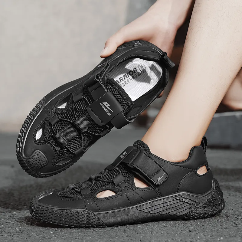 Warrior River Trekking Shoes Wear resistant, Lightweight, Breathable, And Non slip. Beach Sandals Men's Black-7