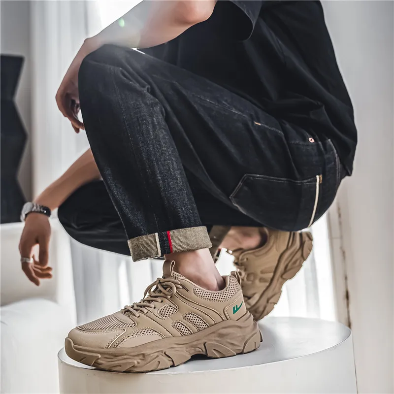 WARRIOR Chunky Sneakers Men Low Top Green-14