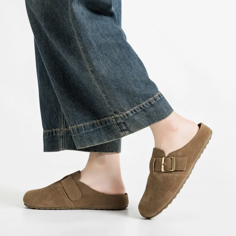 Warrior Stitching Metal Slip Resistant Abrasion Resistant Closed Toe Slippers Women's Khaki-3
