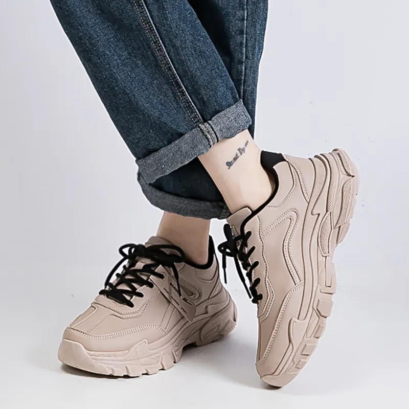 Warrior Slip Resistant, Abrasion Resistant, Lightweight, Height Increasing Coverage Low Top Chunky Sneakers Women's-10