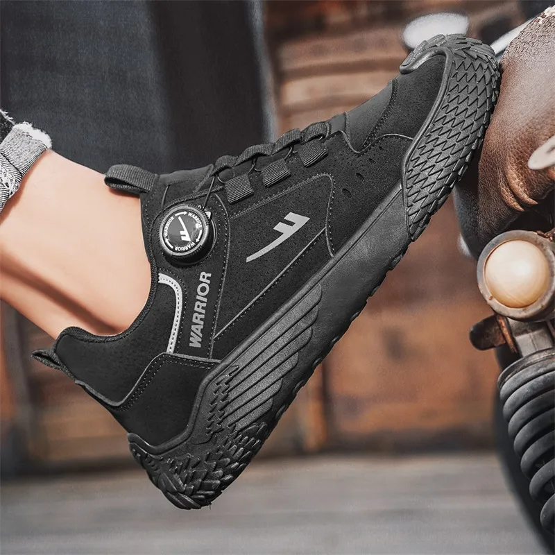 Warrior Slip on Slip on Shoes Abrasion Resistant Lightweight Slip Resistant Low Top Casual Shoes Men Black-7