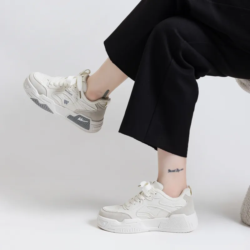 Warrior Full-Coverage Warm Anti-Slip And Wear-Resistant Lightweight Height Increasing Low-Top Skateboard Shoes Women's-3