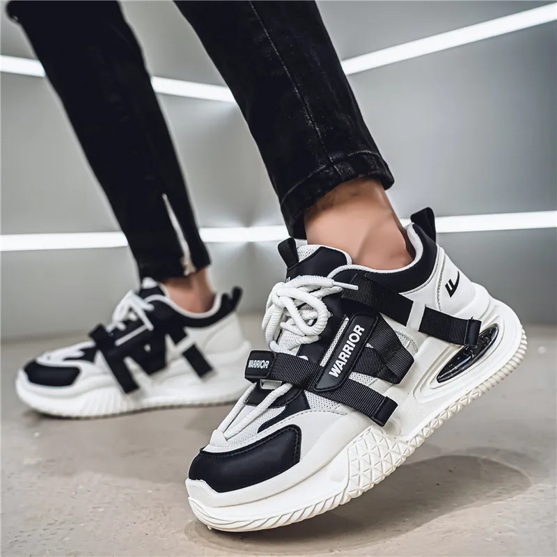 WARRIOR Chunky Sneakers Men Low Top Black-3