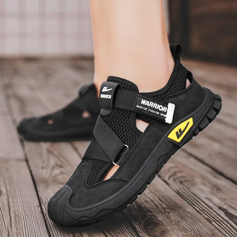 Warrior River Trekking Shoes Wear resistant, Lightweight, Breathable, And Non slip. Beach Sandals Men's Black-3