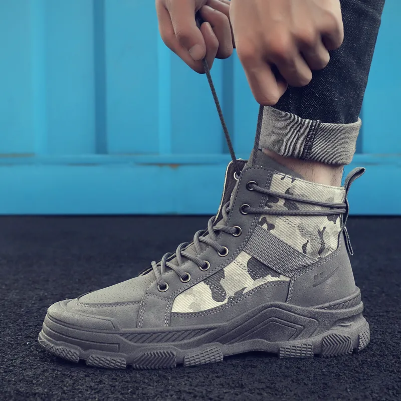 Warrior Short Mid Calf Martin Boot Men's Gray-3