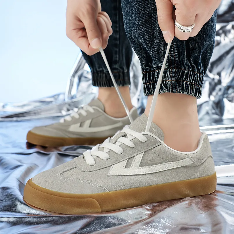 Warrior German Army Trainers Abrasion Resistant, Lightweight, And Breathable Low Top Skateboard Shoes Unisex Gray White-15
