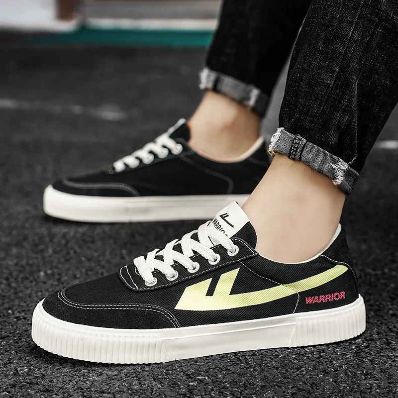 Warrior Anti Slip And Wear Resistant Lightweight Low Top Canvas Shoes Unisex Black-8