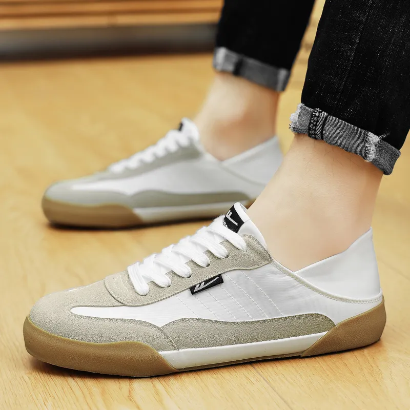 Warrior German Army Trainers Anti Slip Wear Resistant Breathable Lightweight Low Top Canvas Shoes Unisex White Gray-6
