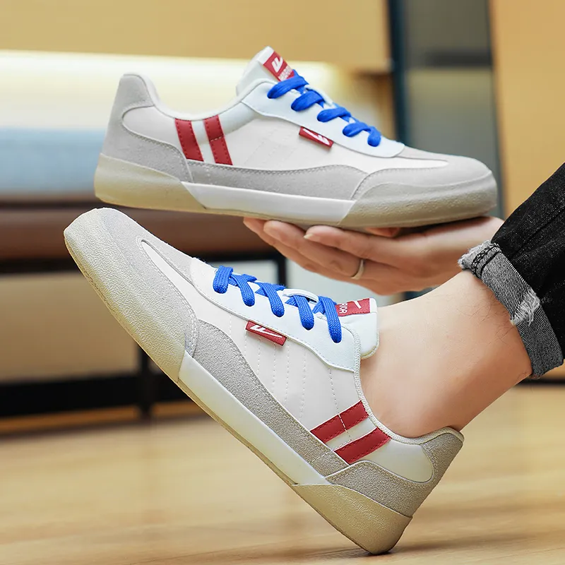 WARRIOR Canvas Shoes Unisex Low Top Gray/Red-15