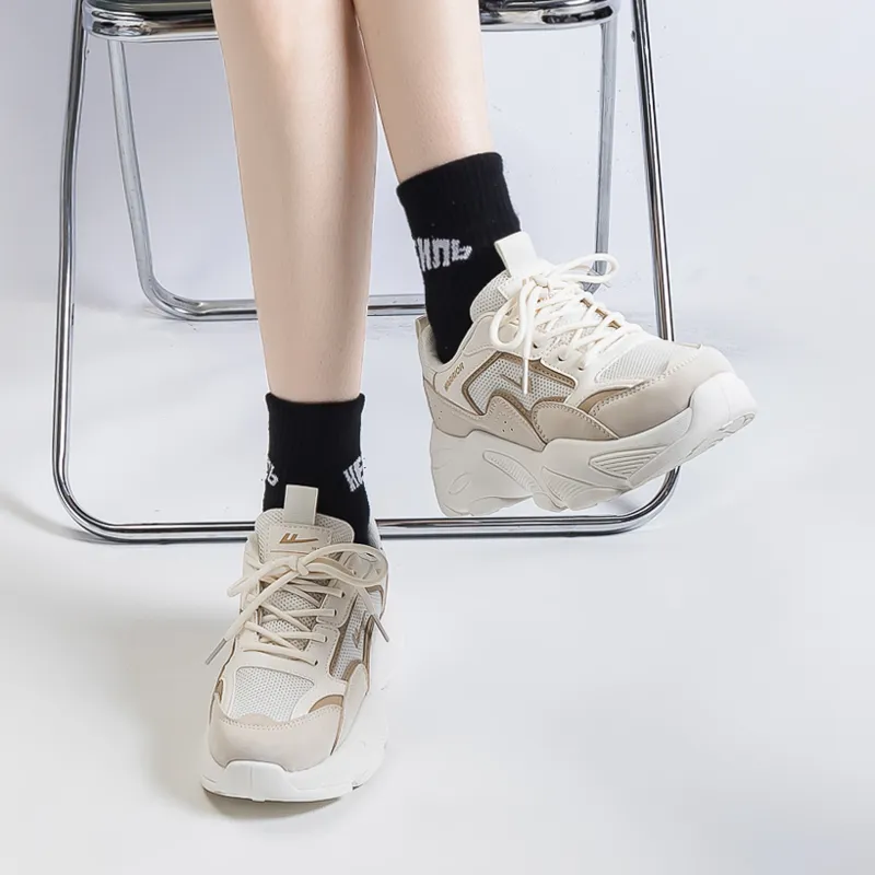 Warrior Cushioning, Slip Resistant, Breathable, Lightweight, Height Increasing Low Top Chunky Sneakers Women's-2