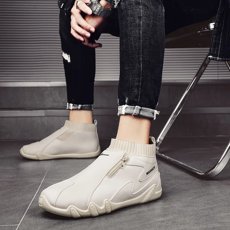 Warrior Slip on Slip on Shoes Coverage Abrasion Resistant Lightweight Slip Resistant Low Top Casual Shoes Men's Beige-7