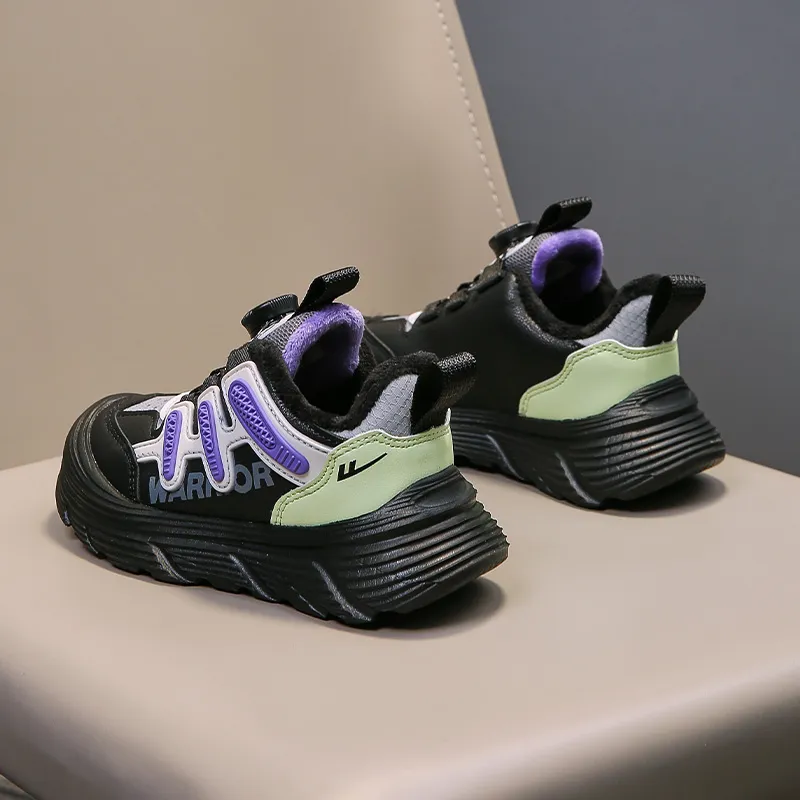 Warrior Slip Resistant, Abrasion Resistant, Thermal Low Top Kids Lifestyle Shoes Black Gray Light Green Kids'-7