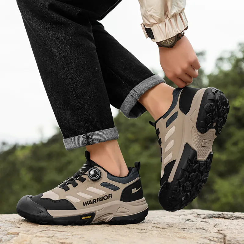 WARRIOR Chunky Sneakers Men Low Top Gray-5