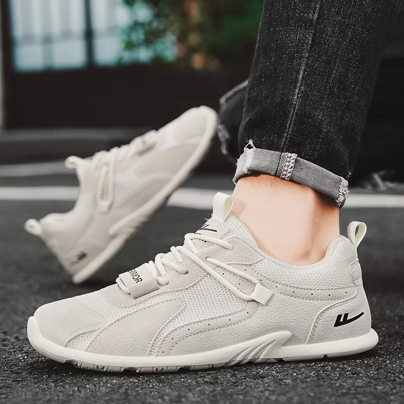 Warrior Coverage Abrasion Resistant Lightweight Breathable Slip Resistant Low Top Casual Shoes Men's Beige-4