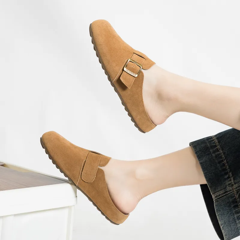 Warrior Stitching Metal Slip Resistant Abrasion Resistant Closed Toe Slippers Women's Light Brown-6