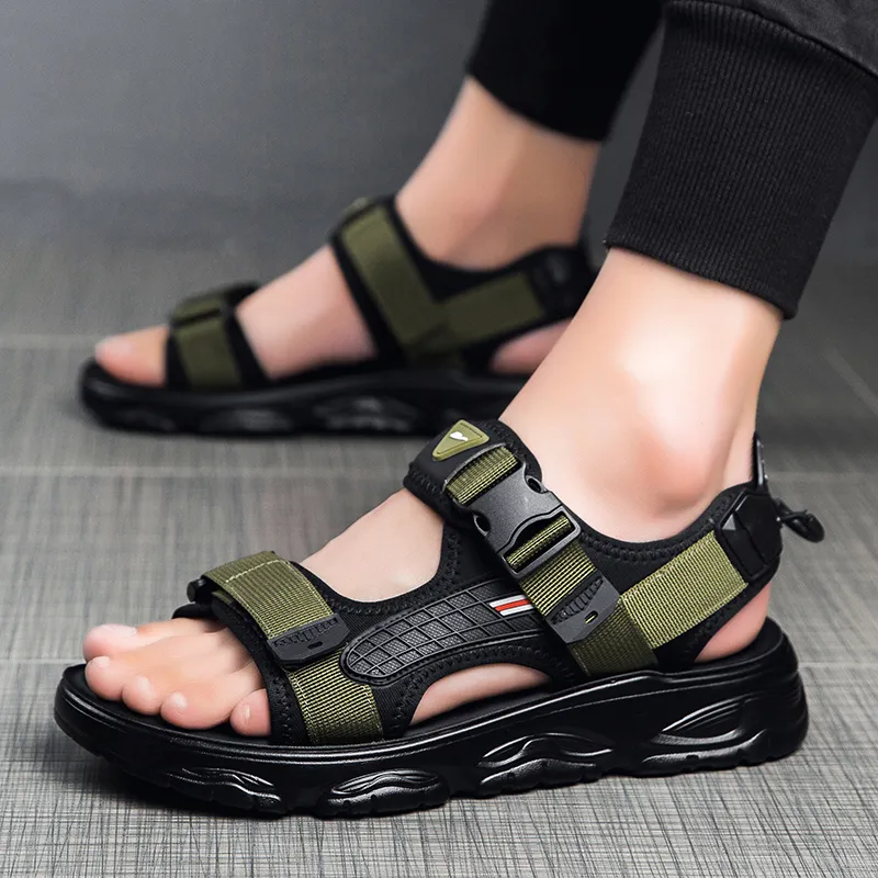 Warrior Casual Chef Shoes Beach Sandals Men's Green Black-2