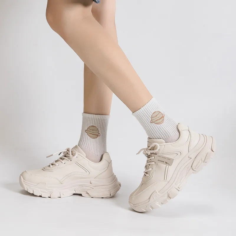 Warrior Slip Resistant, Abrasion Resistant, Lightweight, Height Increasing Coverage Low Top Chunky Sneakers Women's-17