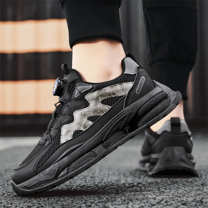 WARRIOR Chunky Sneakers Men Low Top Black/Gray-10
