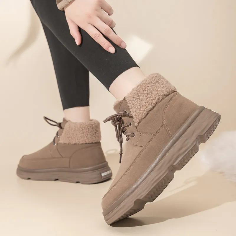 Warrior Thermal Abrasion Resistant Slip Resistant Short Snow Boots Women's Camel-5