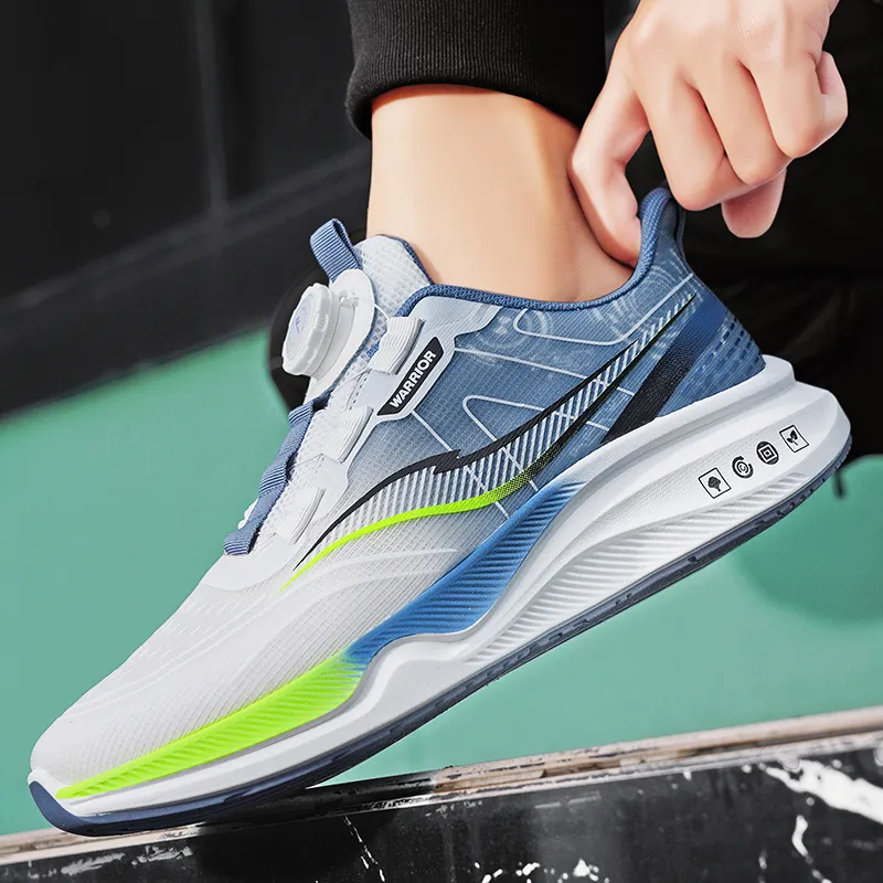 Warrior Cushioning Abrasion Resistant Lightweight Breathable Slip Resistant Low Top Running Shoes Men's Dusty Blue-9