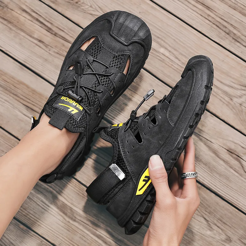 Warrior River Trekking Shoes Wear resistant, Lightweight, Breathable, And Non slip. Beach Sandals Men's Black-3