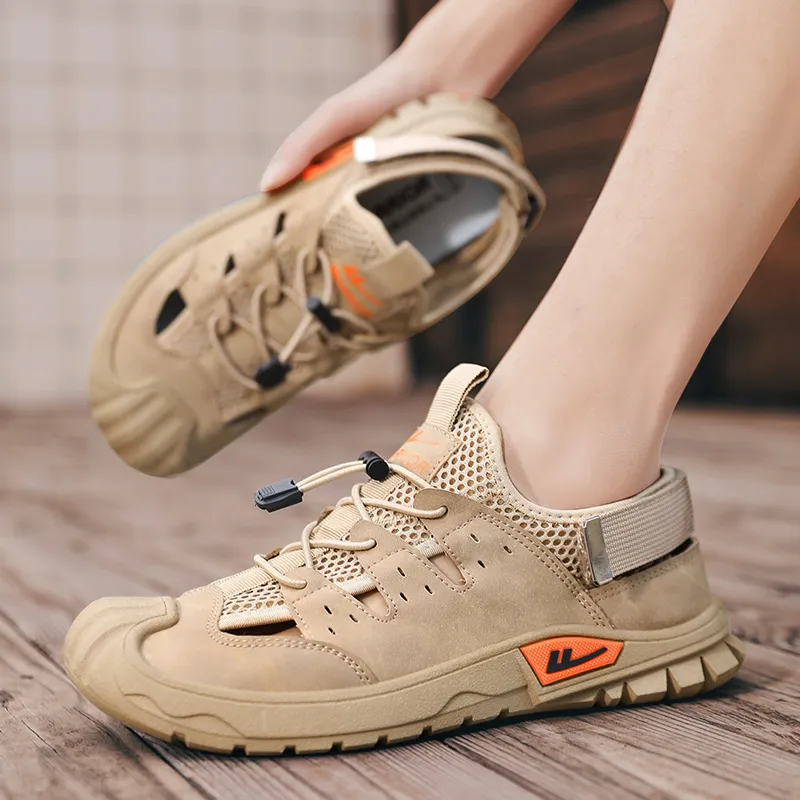 Warrior River Trekking Shoes Wear resistant, Lightweight, Breathable, And Non slip. Beach Sandals Men's Khaki-6