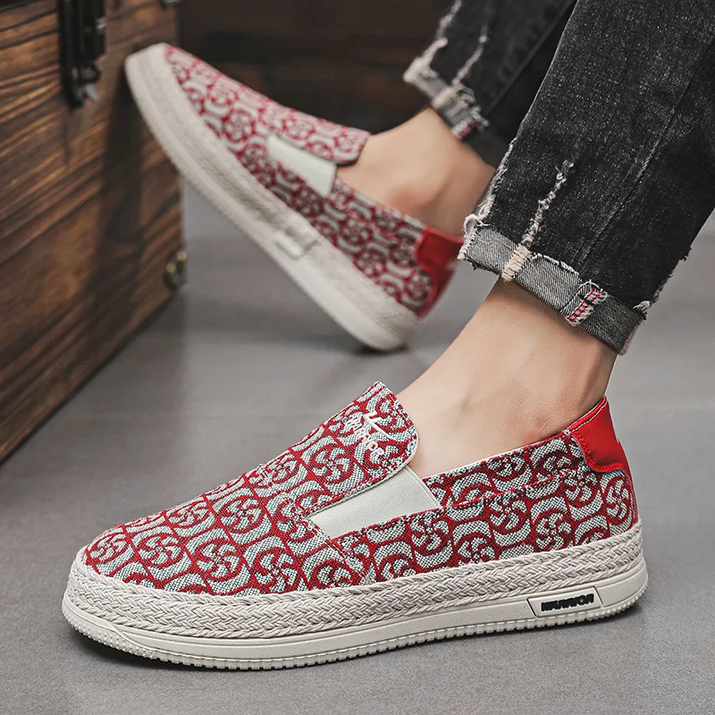Warrior Height Increasing Wear Resistant Lightweight Breathable Slip Resistant Low Top Canvas Shoes Men's Burgundy Gray-9