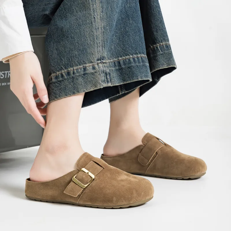 Warrior Stitching Metal Slip Resistant Abrasion Resistant Closed Toe Slippers Women's Khaki-4