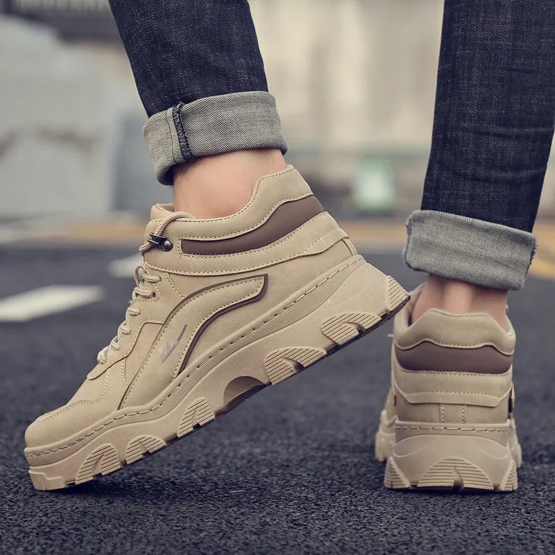 Warrior High Top Chunky Sneakers Men's Khaki-9