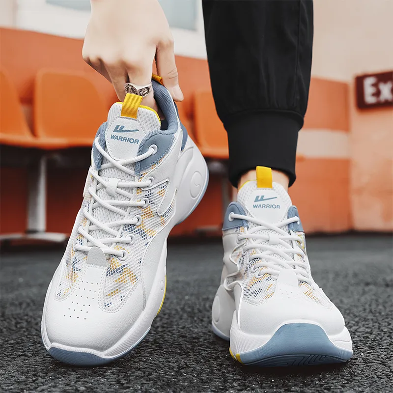 WARRIOR Basketball Shoes Men Mid Top Yellow-7