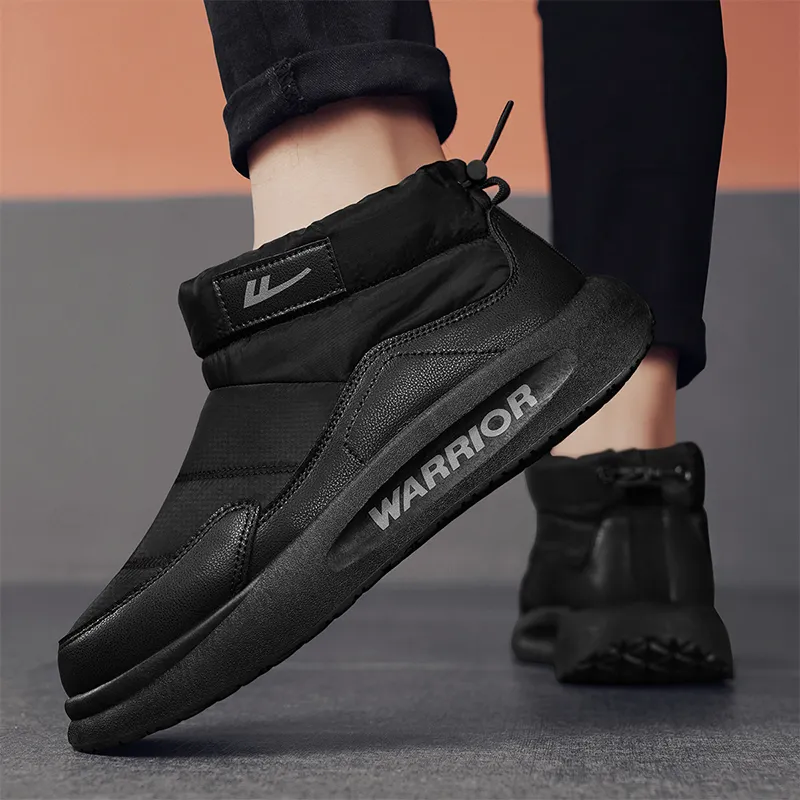 Warrior Thermal Cushioning Height Increase Short Snow Boots Men's Black-6
