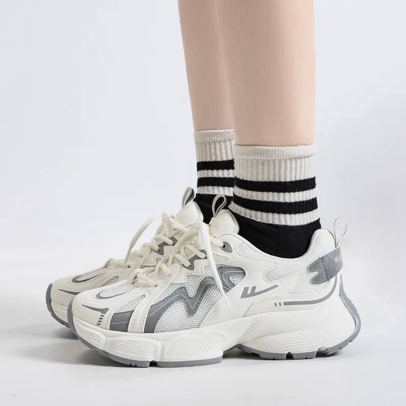 Warrior Height Increasing Abrasion Resistant Lightweight Slip Resistant Low Top Chunky Sneakers Women's-4