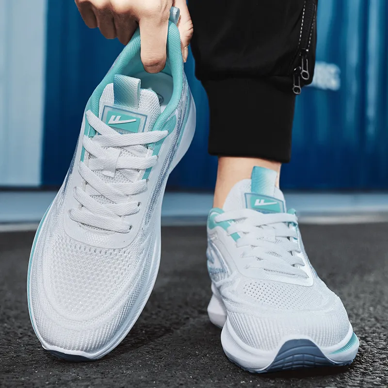 WARRIOR Running Shoes Men Low Top White/Blue-7