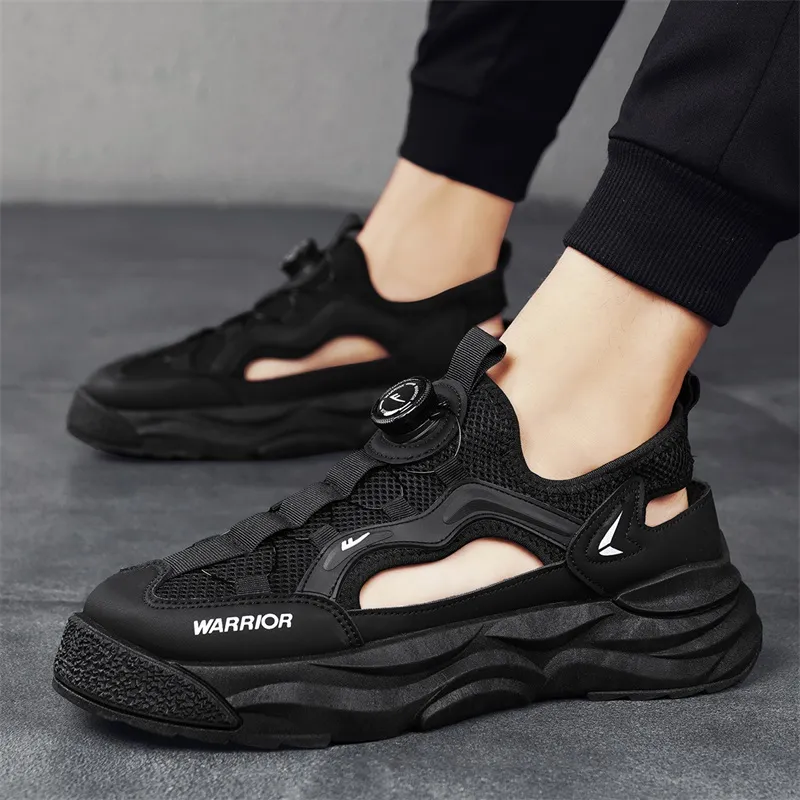 Warrior River Trekking Shoes Casual Chef Shoes Abrasion Resistant Slip Resistant Beach Sandals Men's Black-6