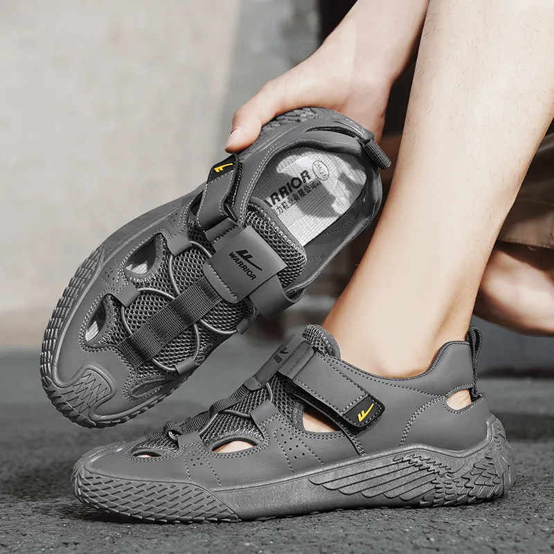 Warrior River Trekking Shoes Breathable And Wear resistant Beach Sandals Men's Gray-8