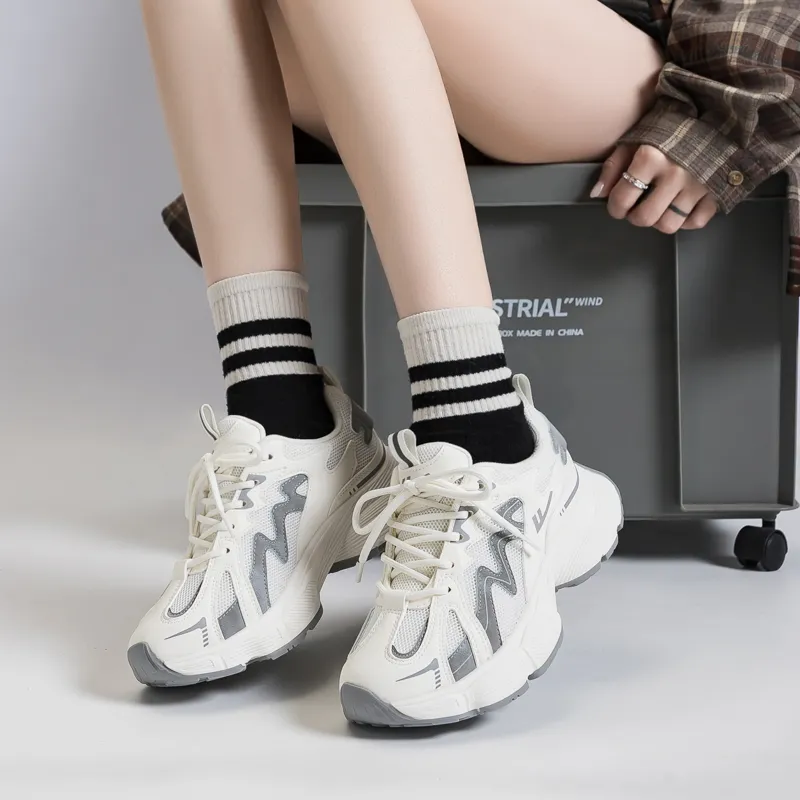 Warrior Height Increasing Abrasion Resistant Lightweight Slip Resistant Low Top Chunky Sneakers Women's-5