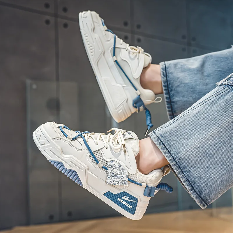 WARRIOR Skateboard Shoes Unisex Low Top Blue-15