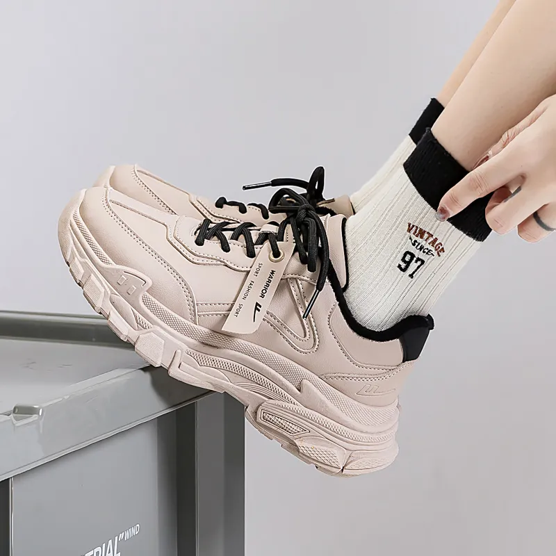 Warrior Slip Resistant, Abrasion Resistant, Lightweight, Height Increasing Coverage Low Top Chunky Sneakers Women's-35
