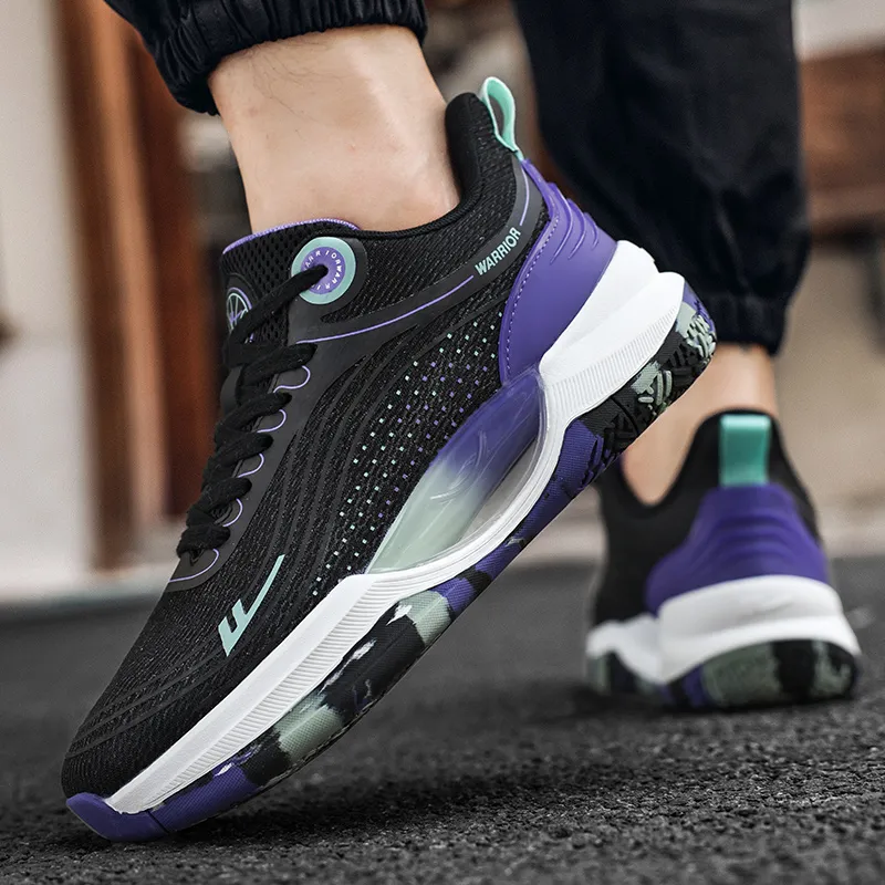 WARRIOR Basketball Shoes Men Low Top Purple-6
