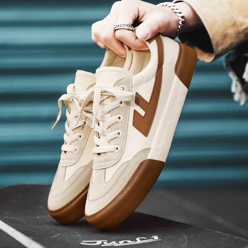 Warrior Breathable And Waterproof Low Top Canvas Shoes Unisex Beige Brown-7