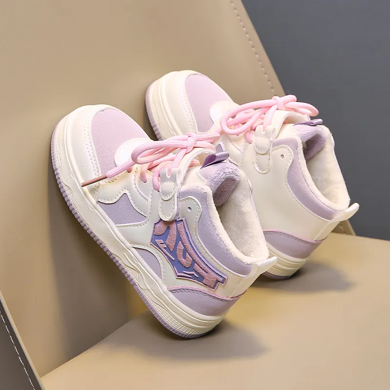 Warrior Slip Resistant, Abrasion Resistant, Thermal High Top Kids' Skateboarding Shoes White Purple Pink Kids'-5